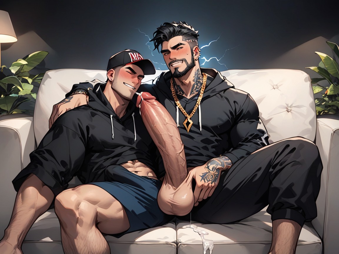 Diamond Necklace, Huge Thick Vibrating Bbc Cock Looks Like Dildo, Rugged Aggressive Latino Gangster AI Gay Porn
