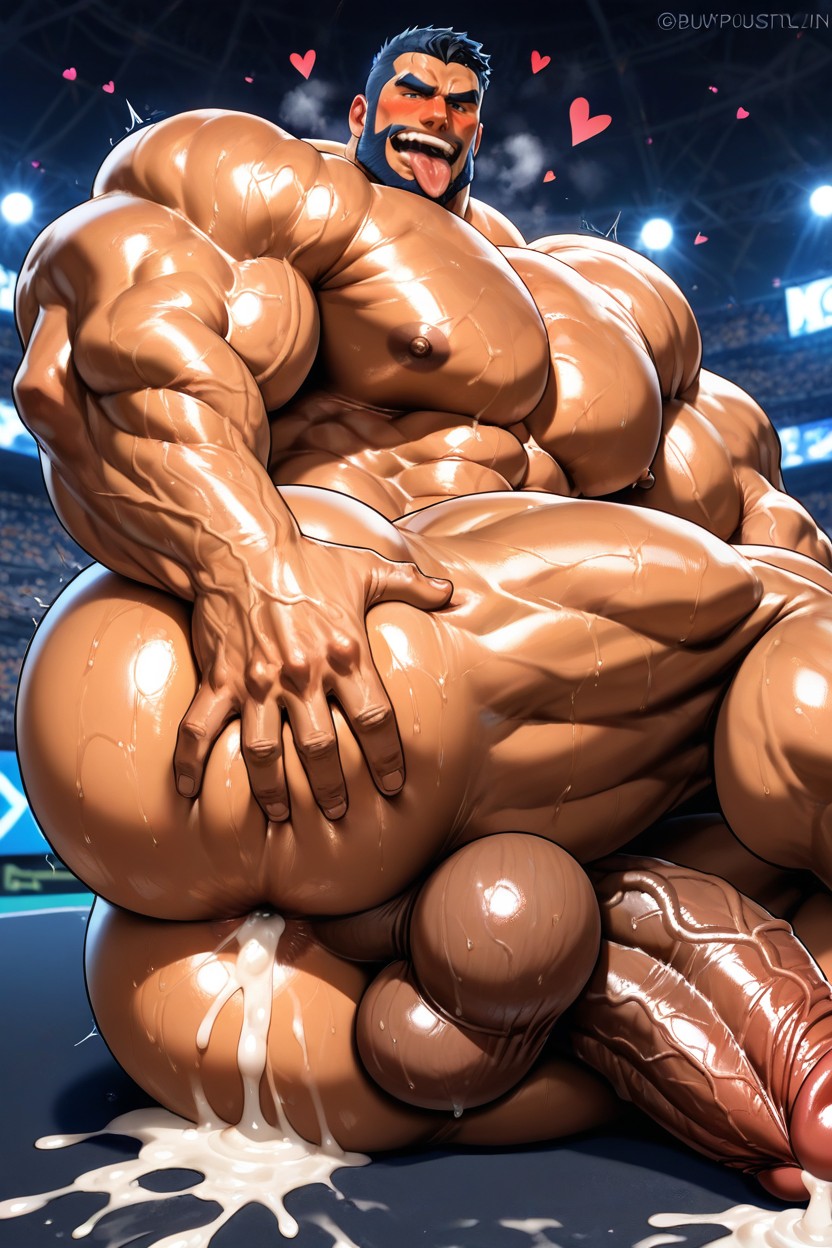 Ass Is Towards Viewer, American Football Plastic Shoulder Pads, Looking At Viewer AI Gay Porn