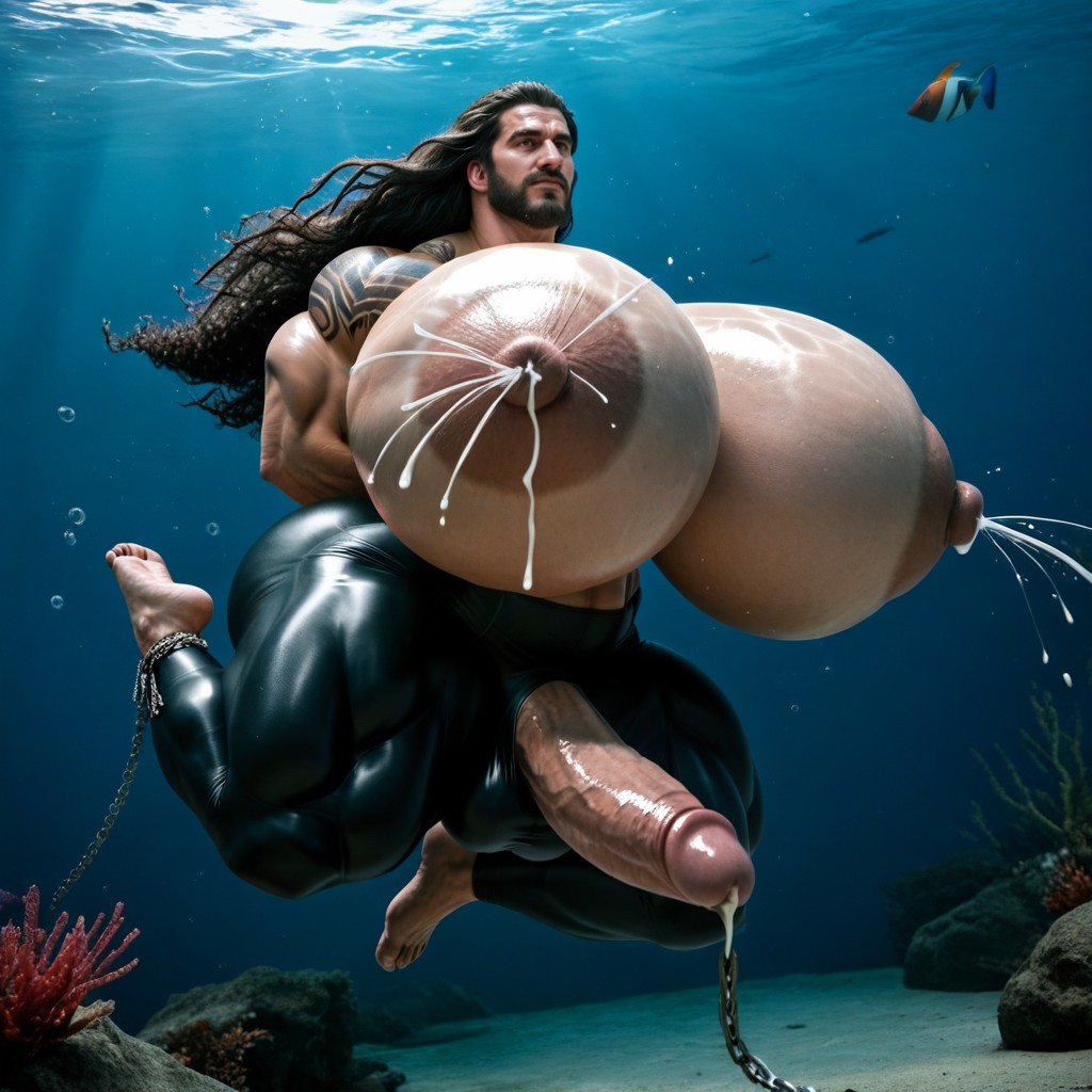 Oversized Muscles, Arms Behind Back, Angry AI Gay Porn