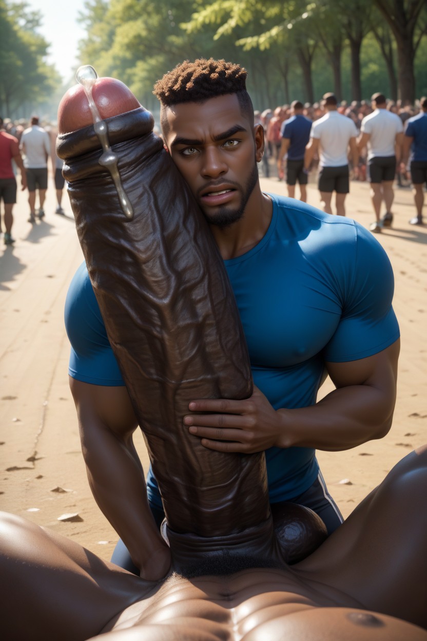 Looking Disgusted, Sunny, + Ginger Guy Wearing Tight Athletic Hiking Clothing AI Gay Porn