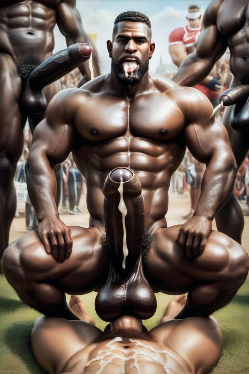 Oral, Penis Longer And Thicker Than Body, Gigantic Uncut African Dick With Foreskin AI Gay Porn