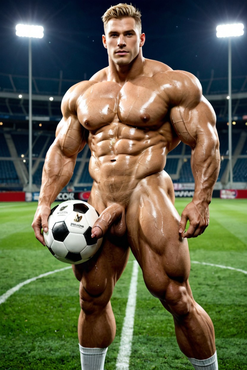Flaccid Penis, Veiny Arms, Hyper Muscular Biceps AI Gay Porn