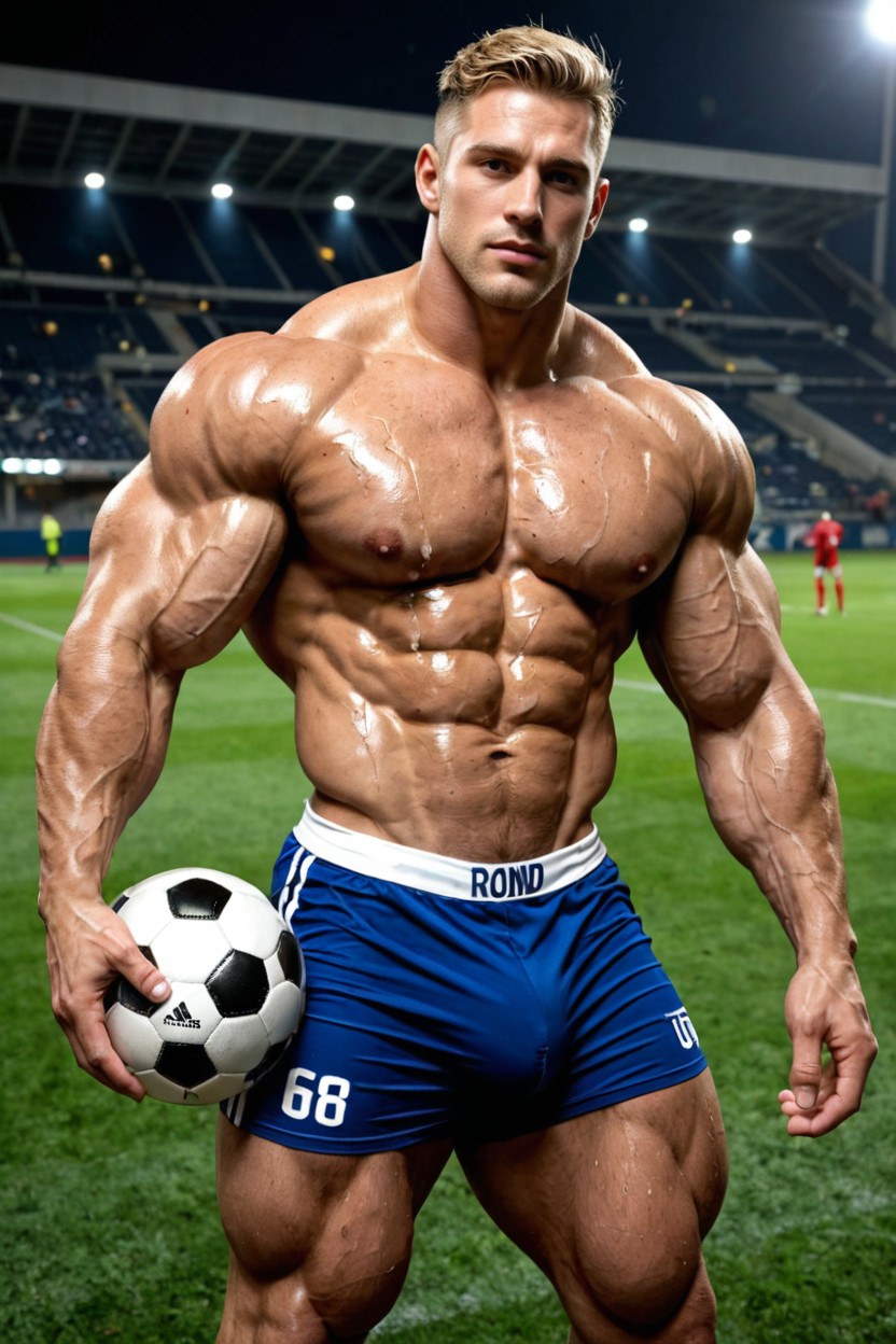 Oiled Body, Well Defined Pectoral Muscles, Well Defined Legs AI Gay Porn