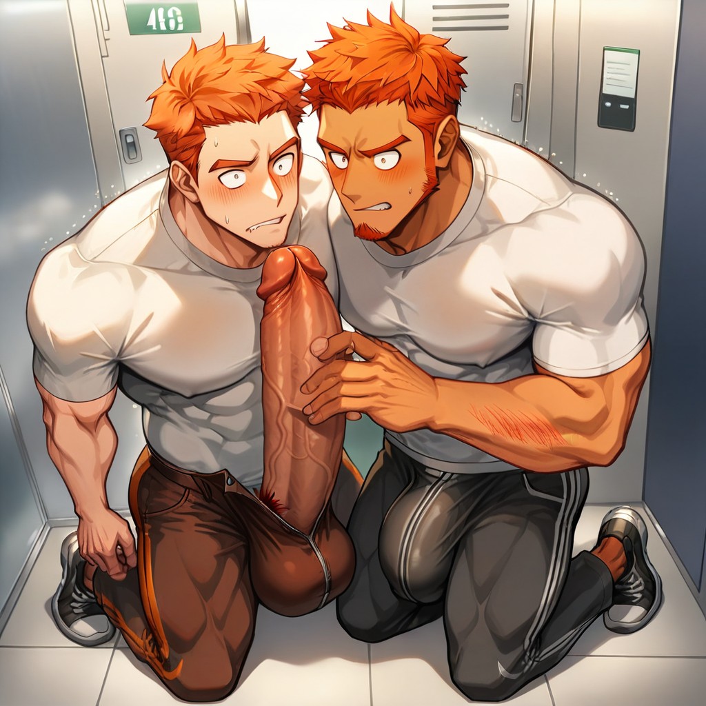 Gay, Rubbing Bulge, Correct Anatomy AI Gay Porn