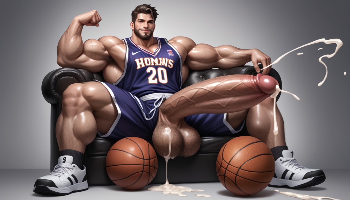 Basketball Shoes, Massive Balls, Hairy Chest AI Gay Porn