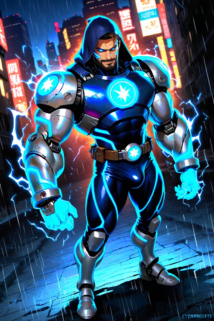 Solo, Dark Brown Beard, Handsome Man AI Gay Porn
