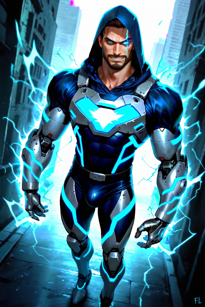 Cyborg Left Eye, Gray Steel, Avarage Body Porno gay IA