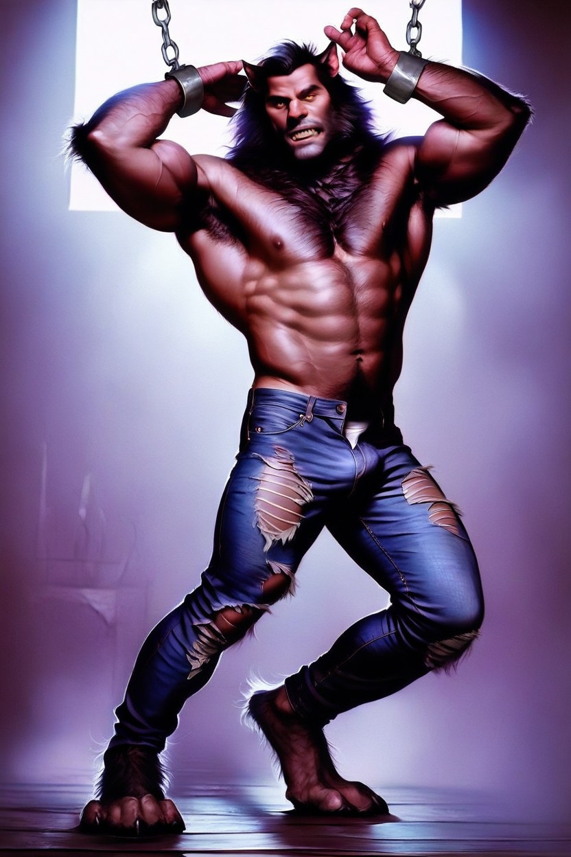 K Resolution, Werewolf Jeans Ripped, Spittle Flying AI Gay Porn
