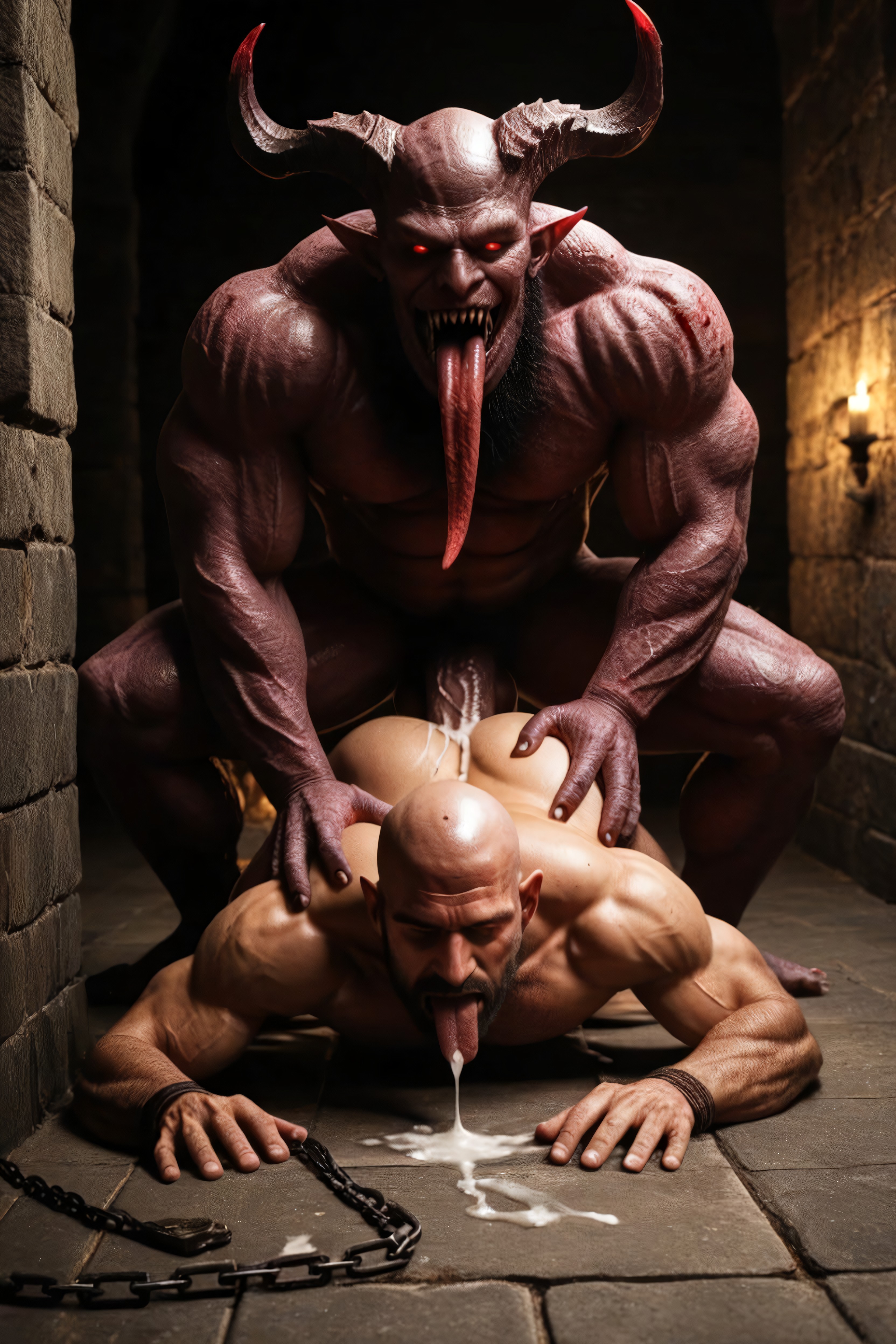 Evil Face, Monster With A Long Tongue, No Mercy AI Gay Porn