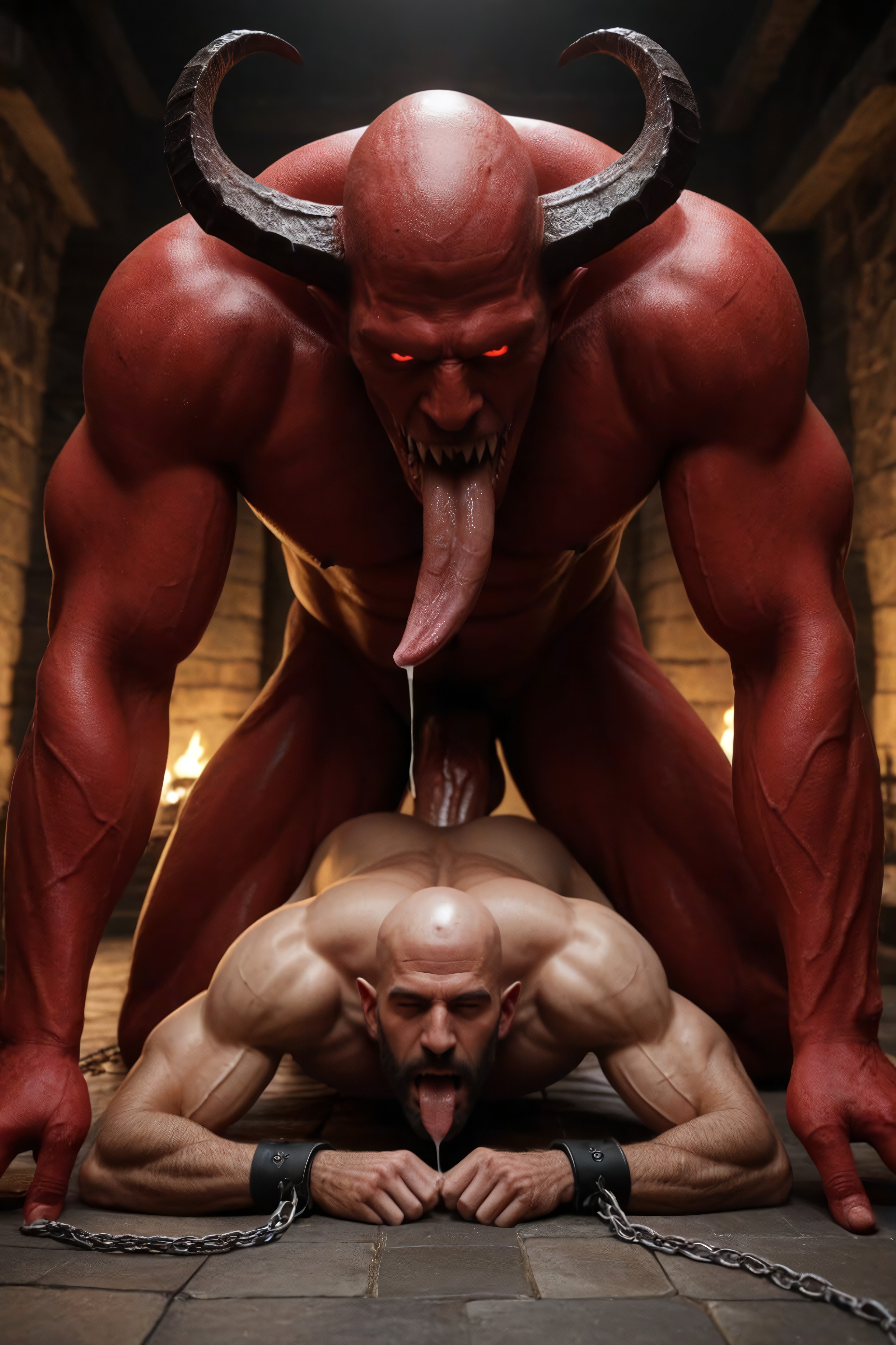 Monster Sex, Red Eyes, Chest Grip AI Gay Porn
