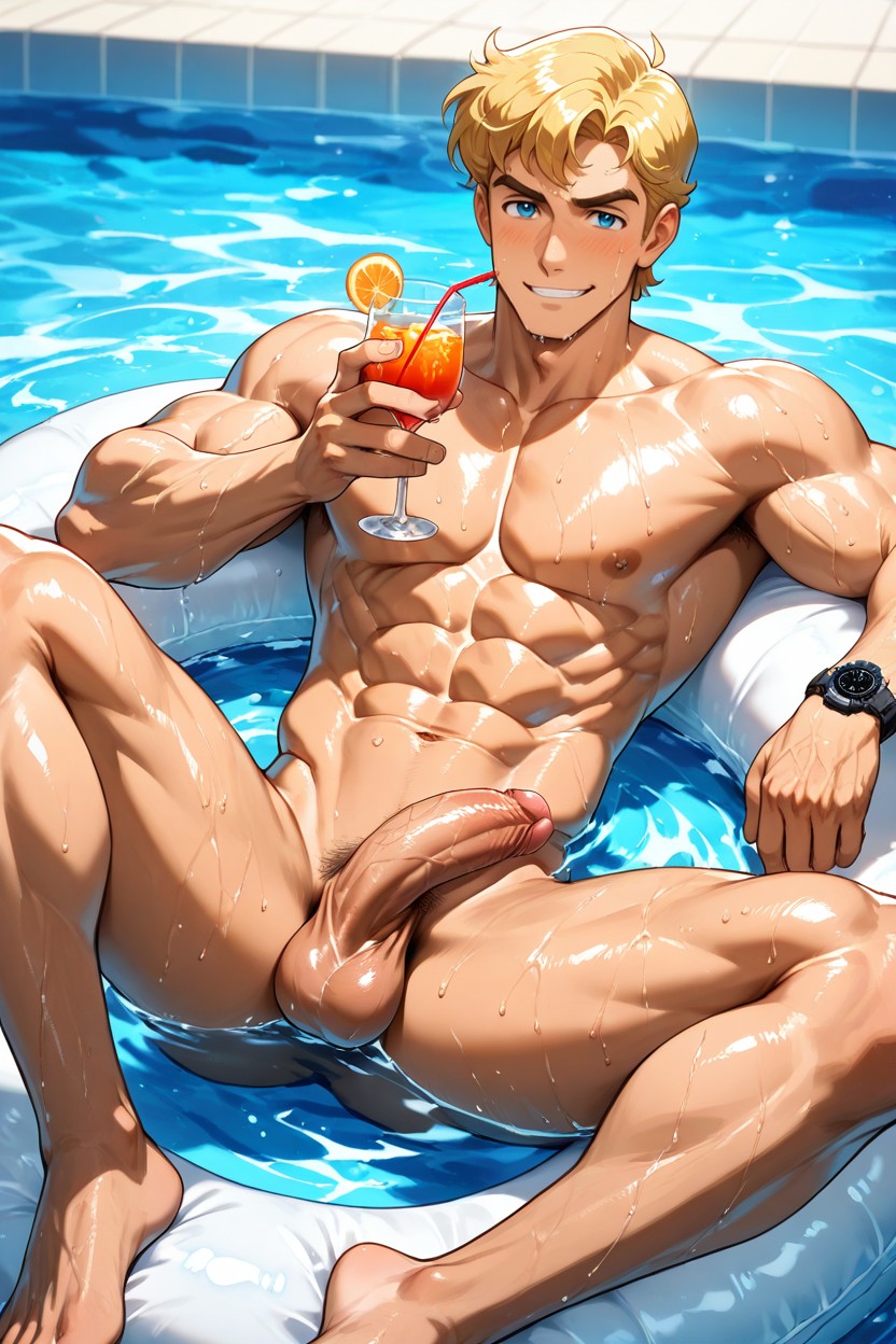 Hot Summer Day, Swimmer Coach, Sweat AI Gay Porn