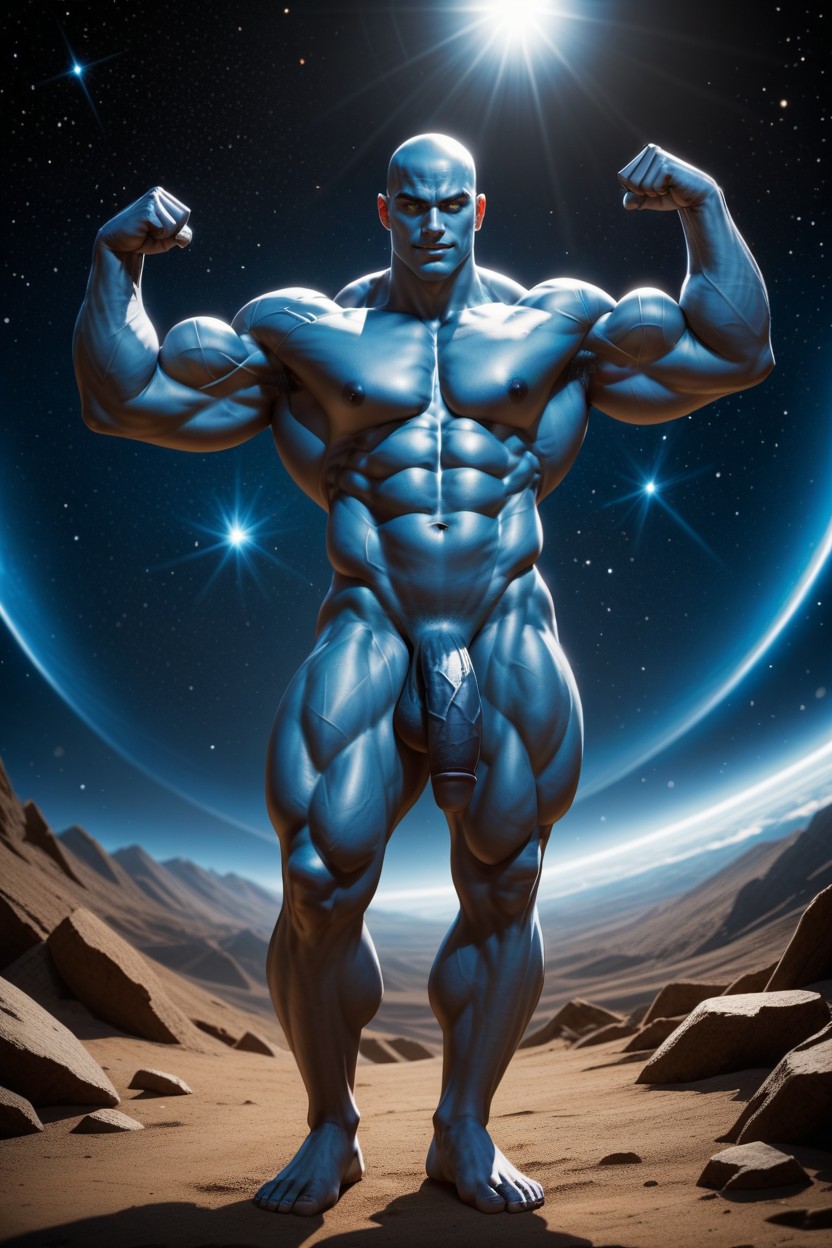 Powerful Elongated Legs Long Thick Flaccid Penis, Sharp Defined Shoulders, Wide Cowboy Shot AI同性恋黄片