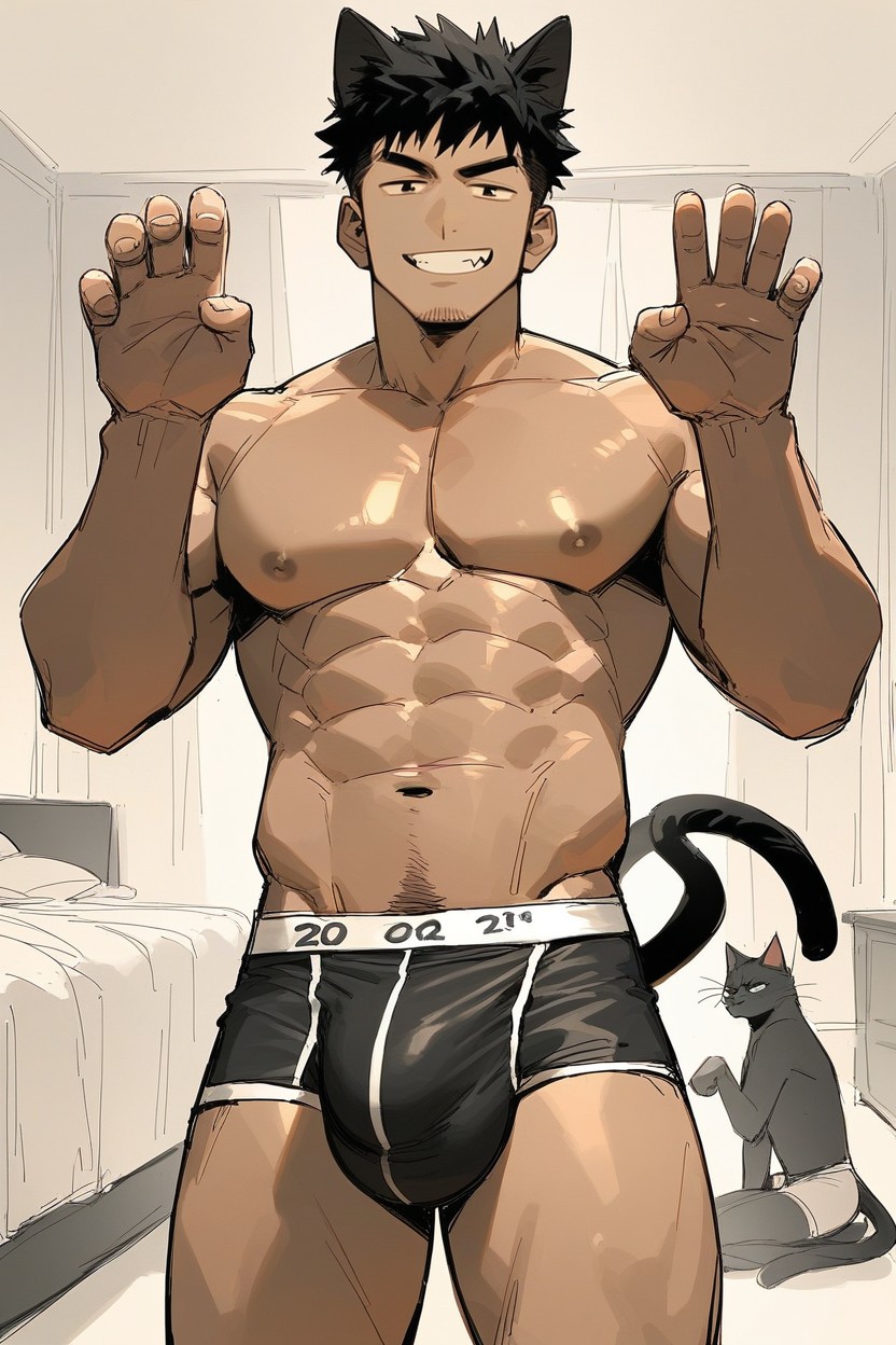 Teeth Showing, Smug, Man AI同性恋黄片