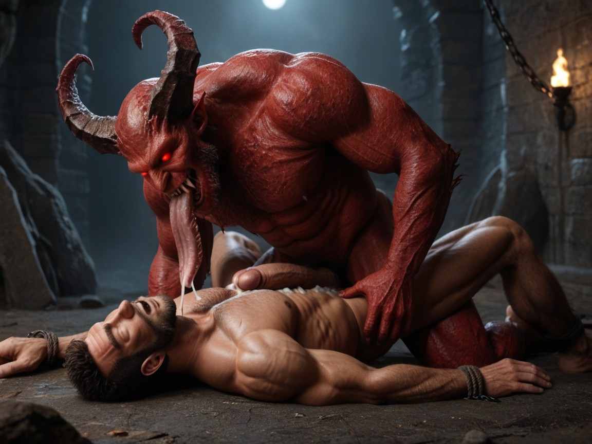 Huge Cock, Big Horns, Bondage AI Gay Porn