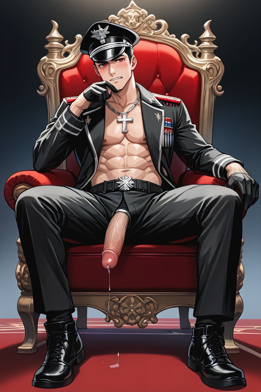 Long Sleeves, Medium Size Penis, Black Gothic Military Uniform Porno gay IA