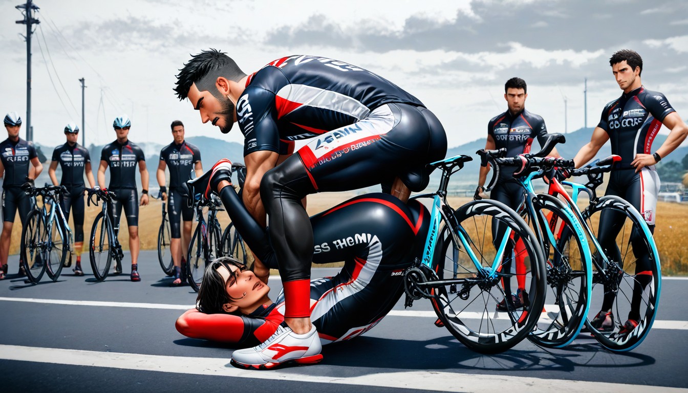A Man Lies On The Ground Relaxed, Cycling, Rich AI同性戀黃片