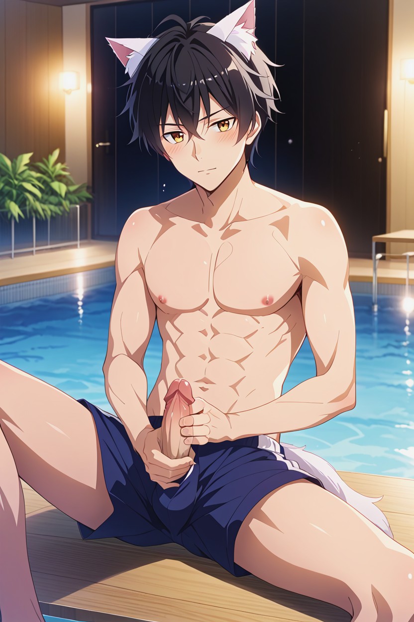 胸肌明顯, Anime, 素色內褲 Porno gay IA