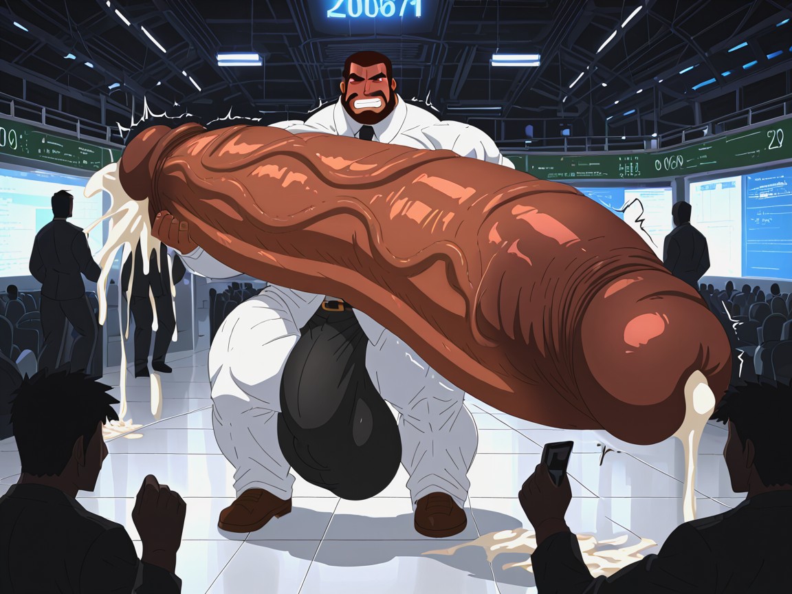 Gigantic Boners, Cumshot In Face, Massive Oversized Hyper Thick Hyper Long Gigantic Cocks Pornografia gay com IA