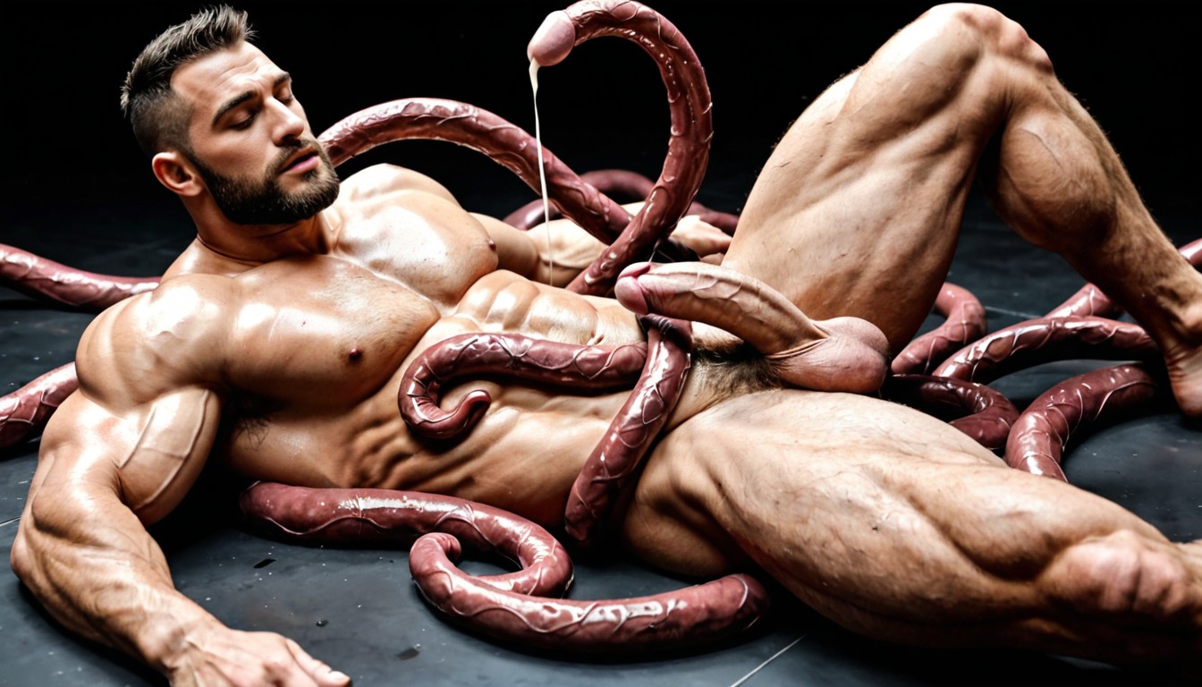 Extremely Hairy Body, Big Muscular Arms, 塗油的皮膚 AI同性戀黃片