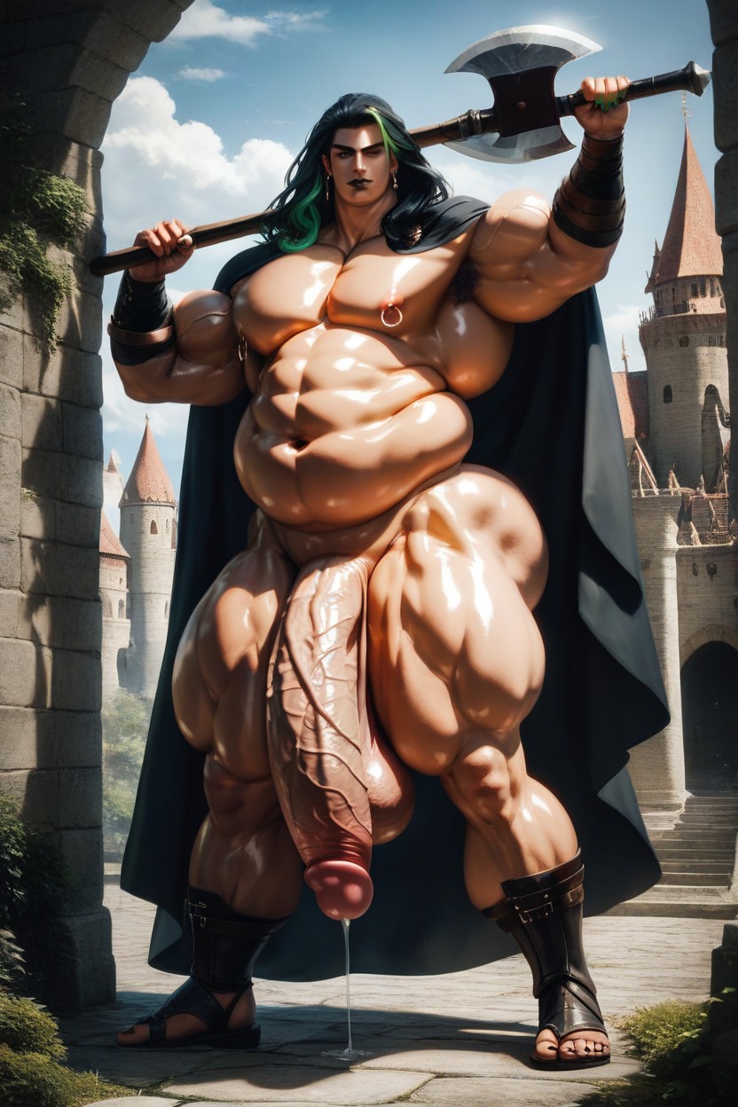 Hyper Thick Body, 模特姿势, Hyper Penis Length AI同性恋黄片