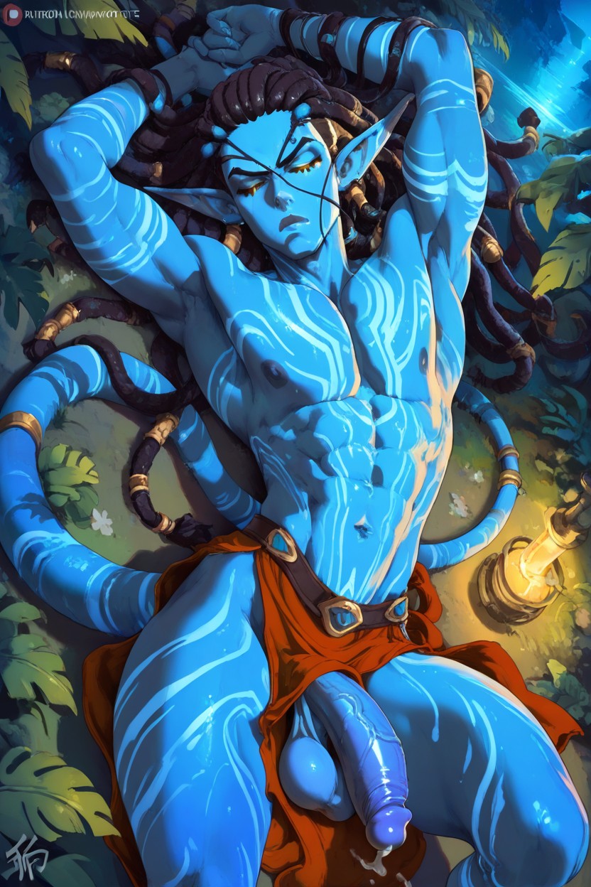 Naked, Flaccid Penis, Lazy Pose AI Gay Porn