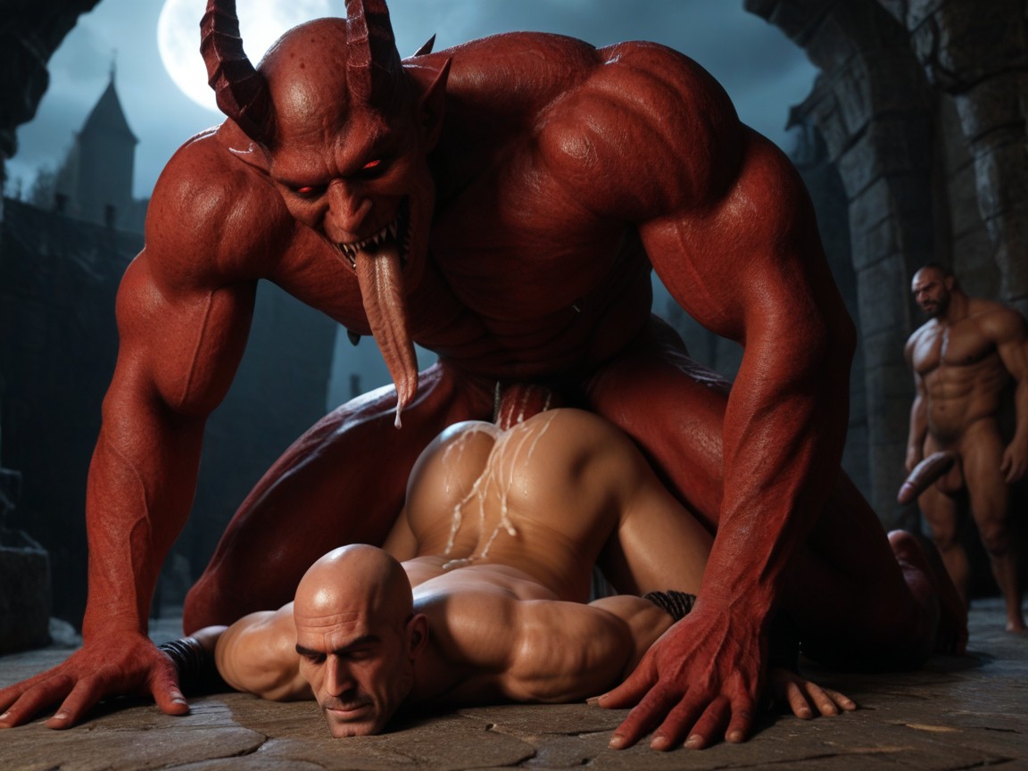 Giant Monster, Evil Face, Demon Ritual Porno gay IA