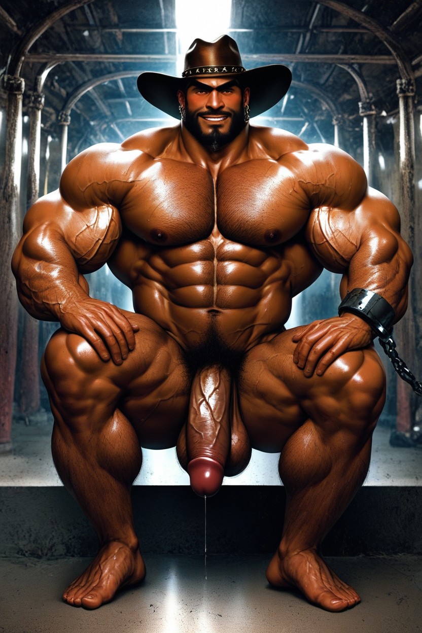 Train Station, On Tiptoes, Detailed Muscles AI Gay Porn
