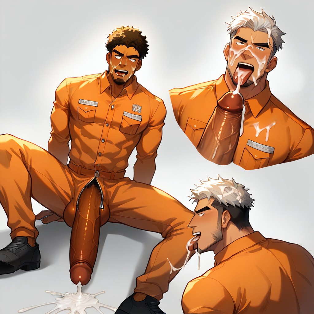 Embarassed, All Inmates Have Visible Erection Bulges In Pants, Exposed Uncut Hyper Dick AI同性恋黄片