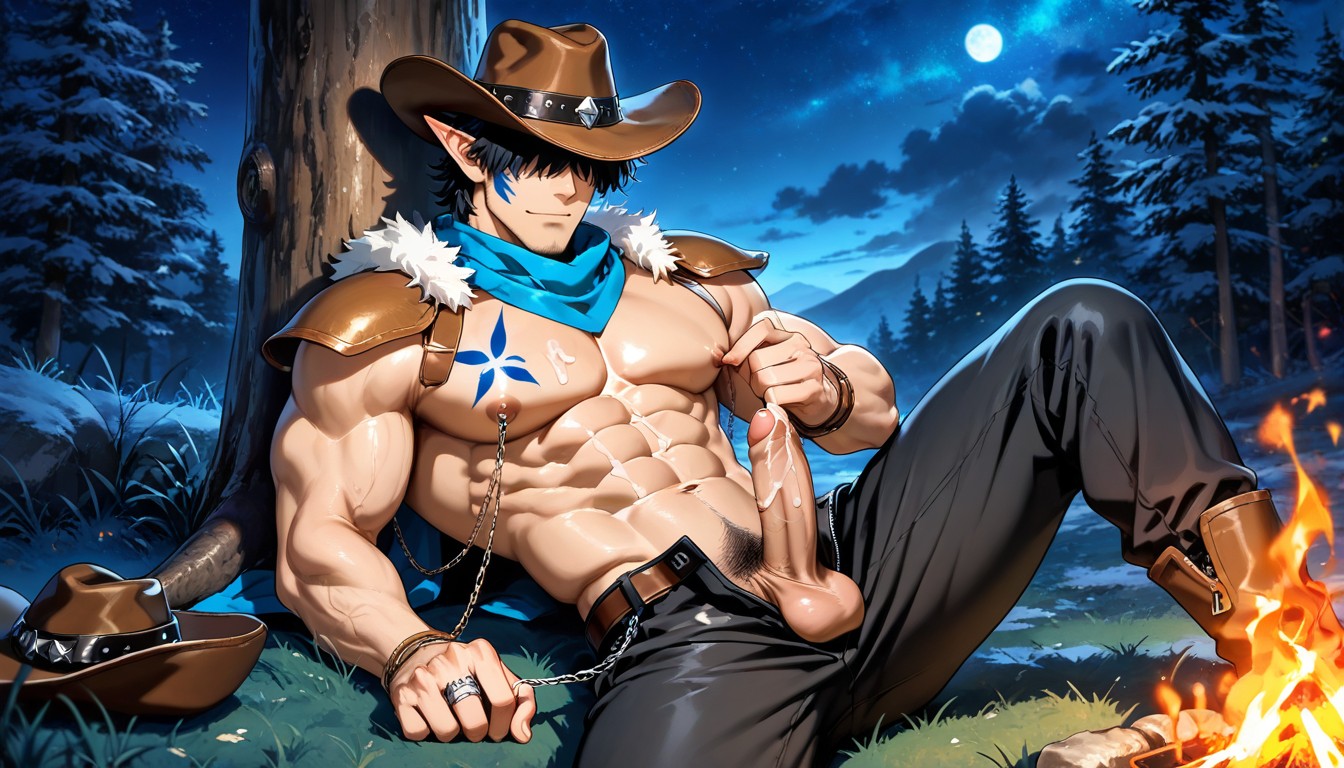 Black Pants, Balls Out, Night AI Gay Porn