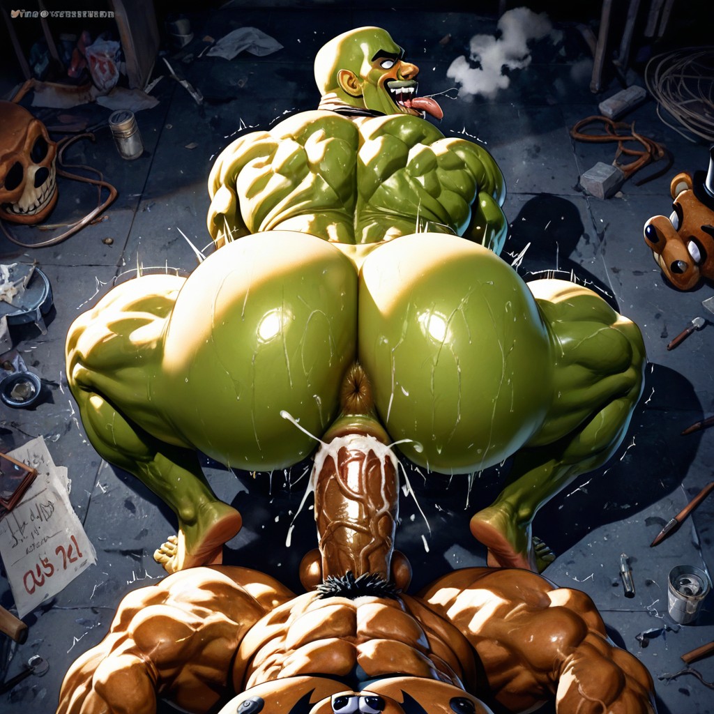 Muscular Freddy, Freddy Sitting On Cock, 上視角 AI同性戀黃片