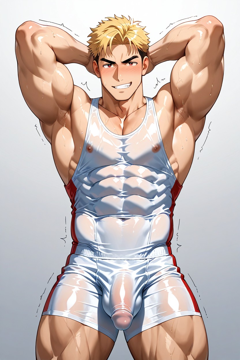 Head-to-thigh Shot, 18+, Confident Smirk AI同性恋黄片