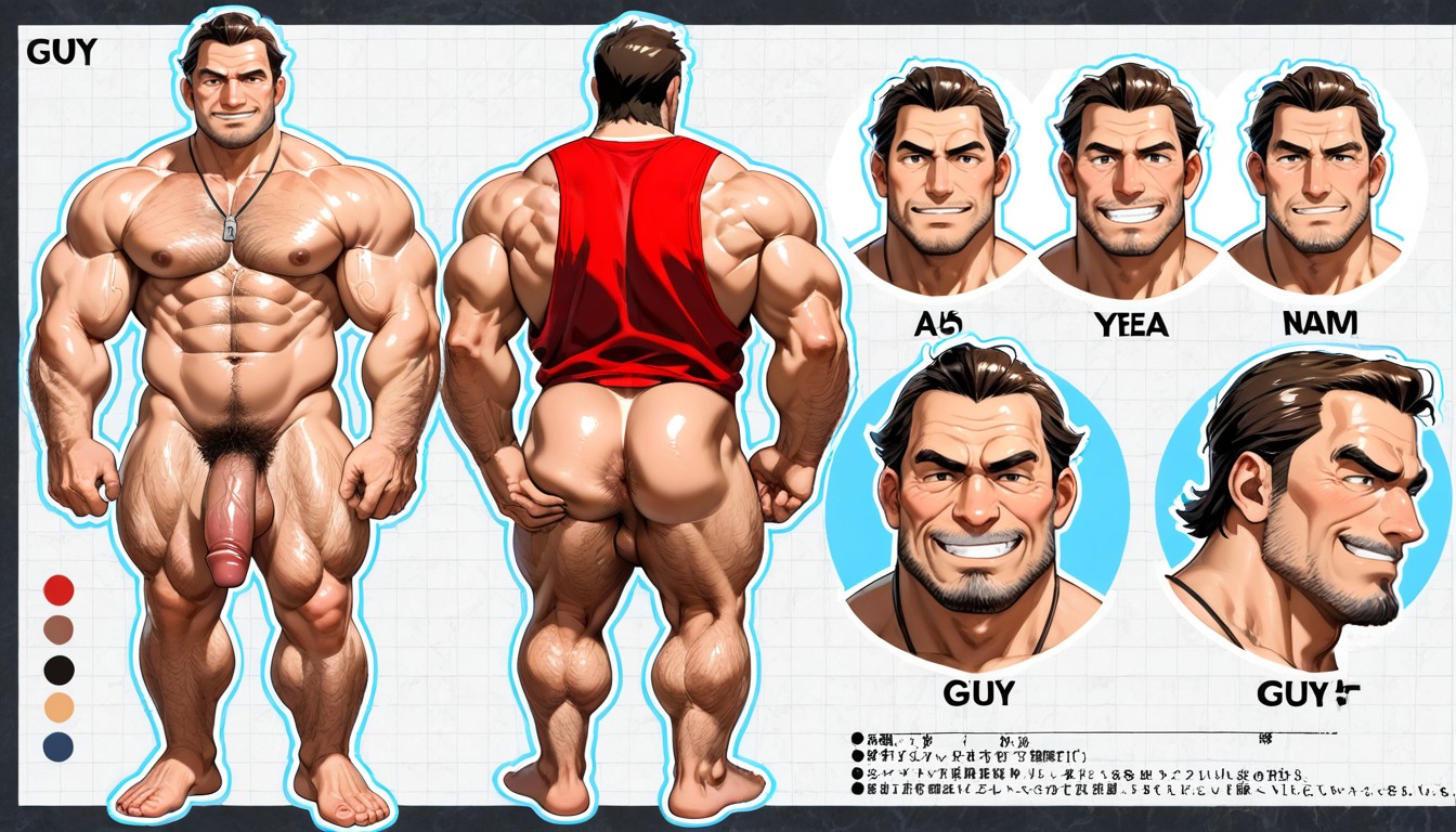 Cheekbones, Big Penis, Big Butt AI Gay Porn