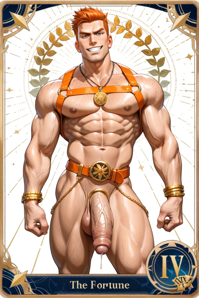 Orange Harness, Big Balls, Foreskin AI Gay Porn