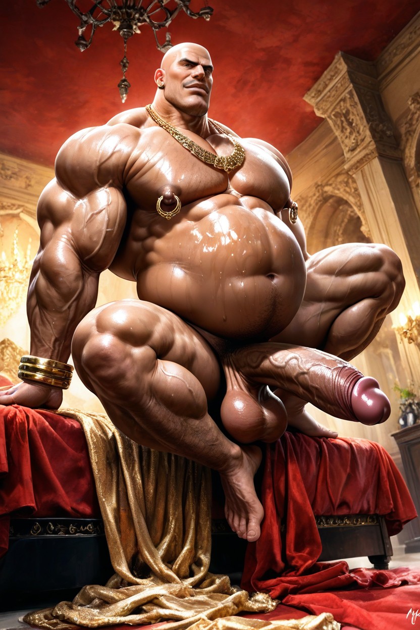 Realistic Face, Dark Tanned Skin, Model Porno IA gay