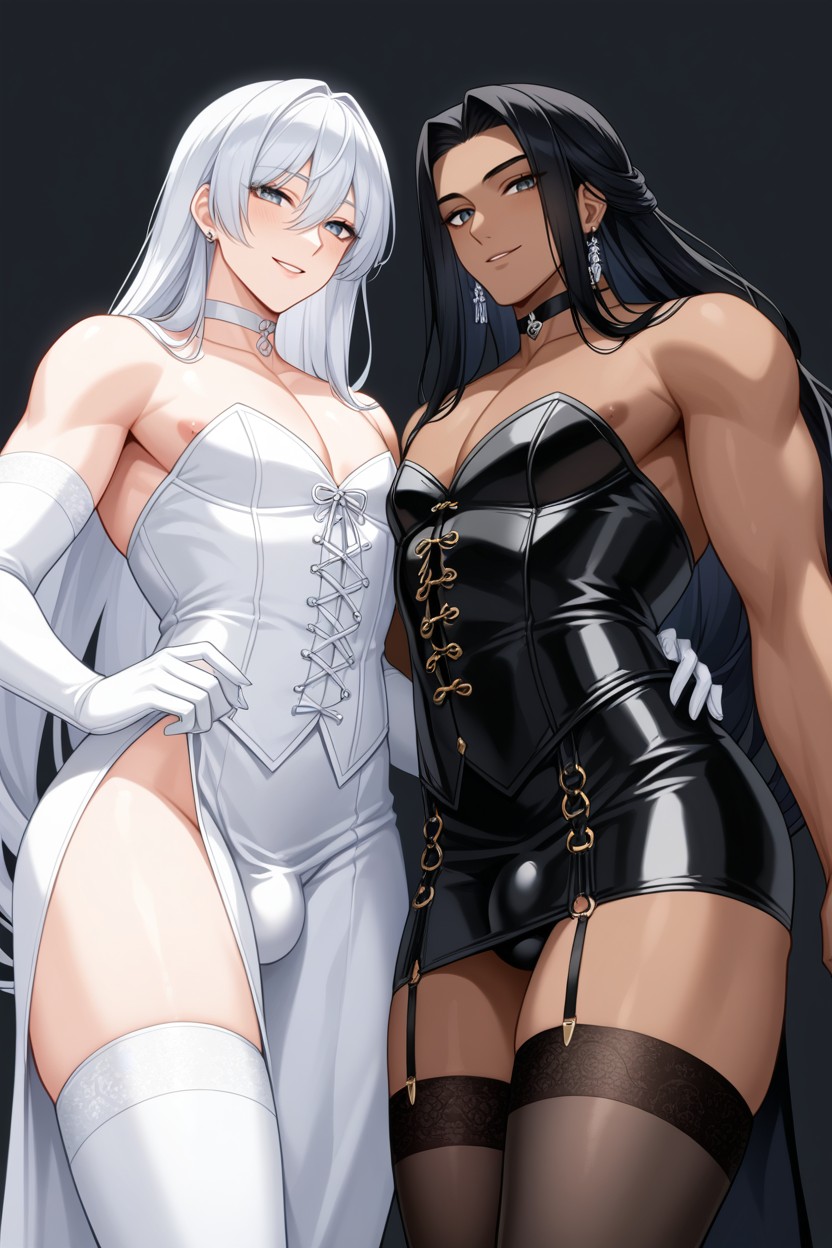 Close Together, Illustration, Looking At Each Other AI Gay Porn
