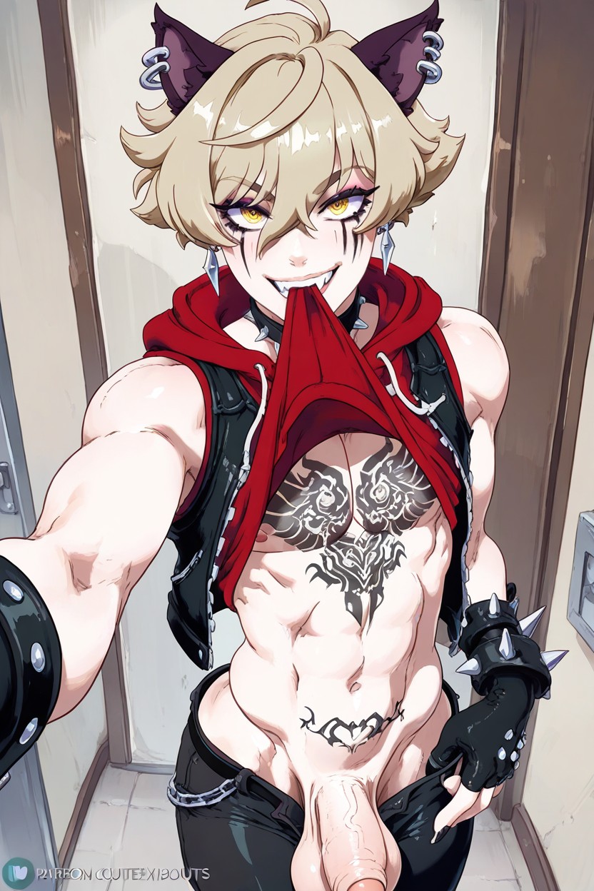 スキニー, Shirt Lifted, Alone ゲイAIエロ