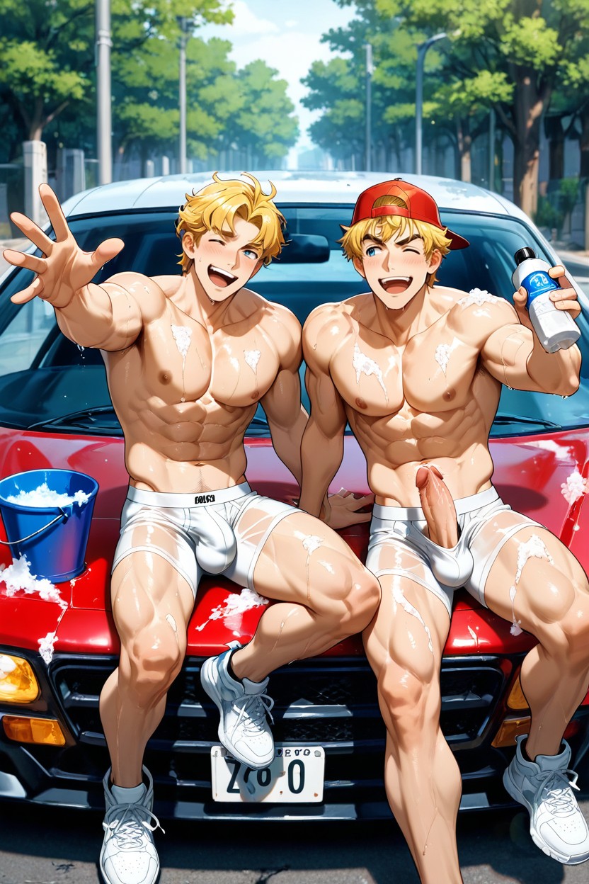 Laughing, Dripping, Noon AI Gay Porn