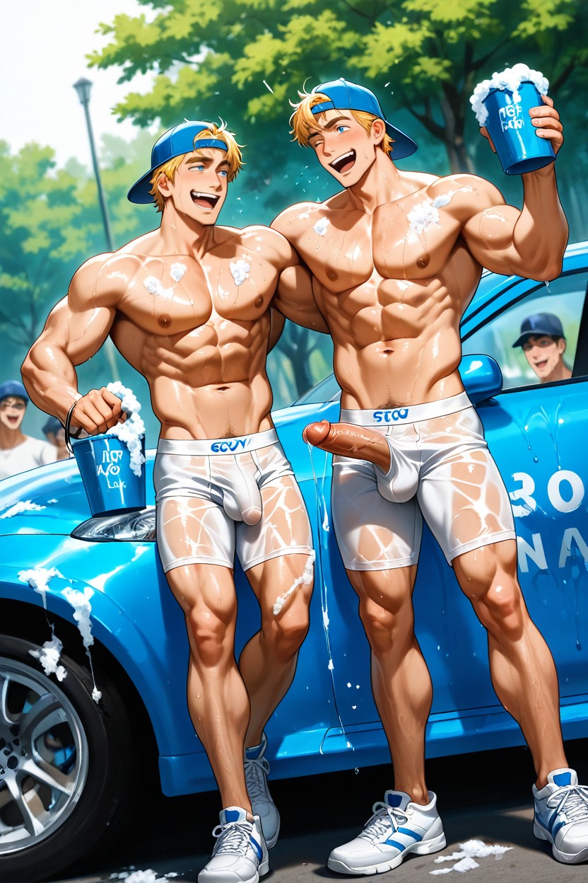 Reaching, Fit, Guys AI Gay Porn