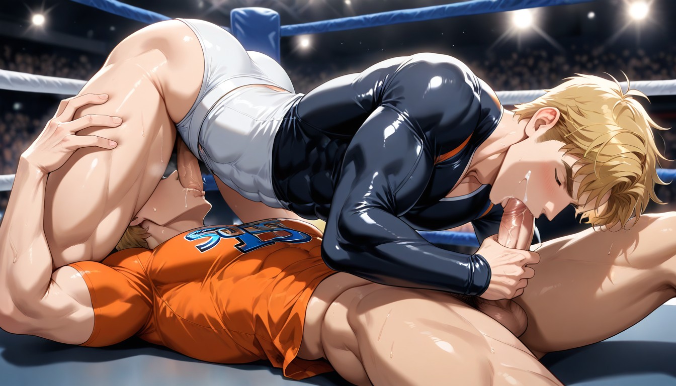 Male Focus, Fit, Oral Sex AI Gay Porn
