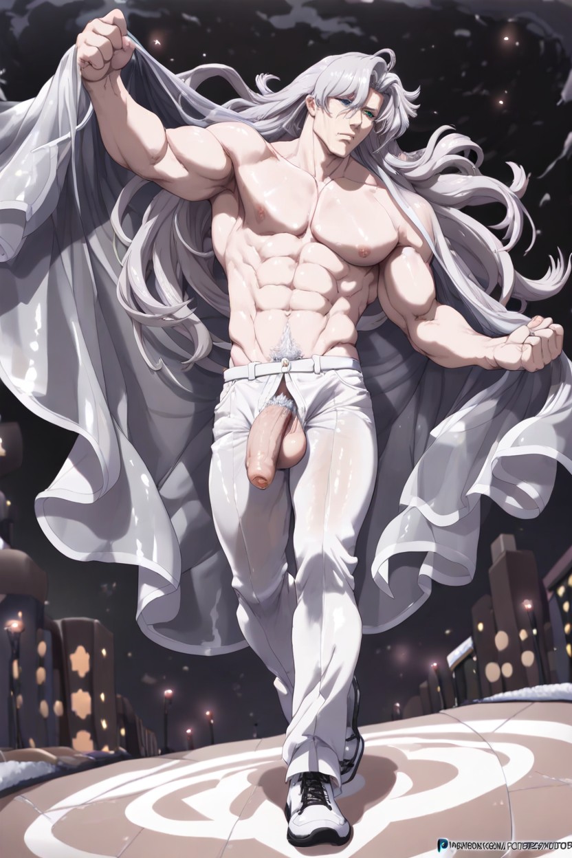 Plain Background, Very Pale Skin, White AI Gay Porn