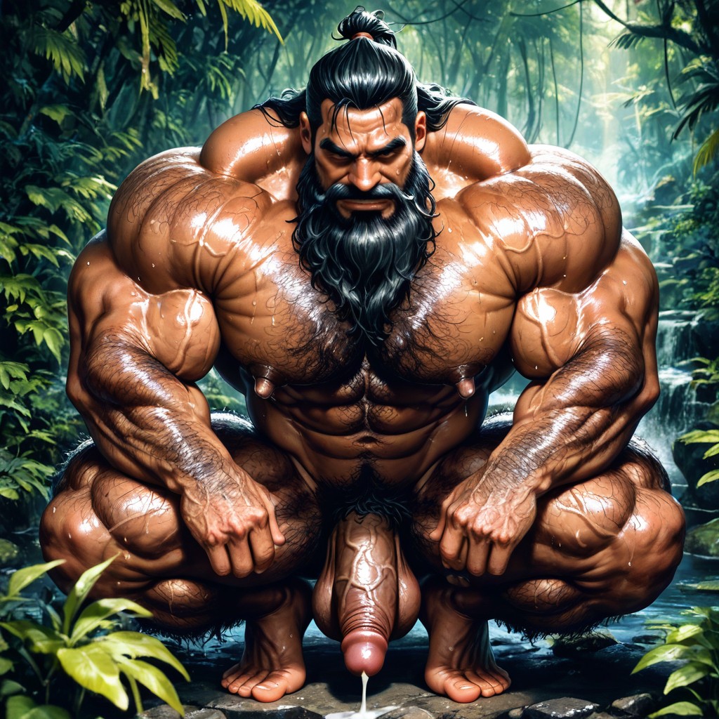 Manly, Extreme Hairy Chest, 25+ AI Gay Porn