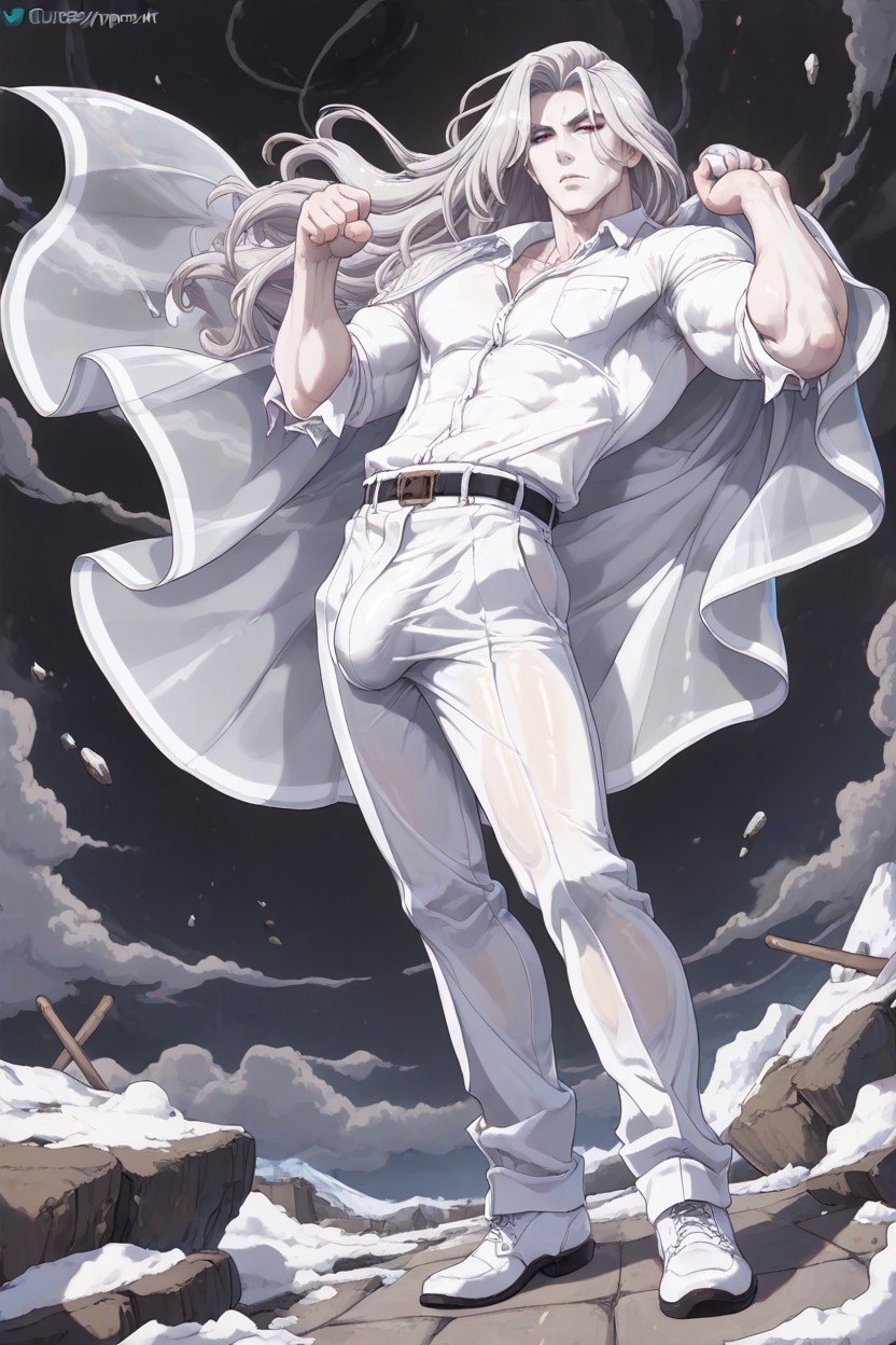 Plain Background, Standing, Transparent Open Cloak AI同性戀黃片