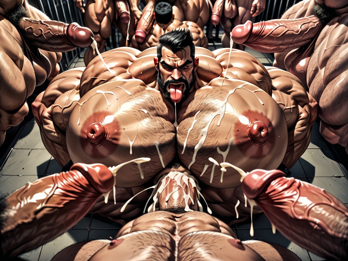 Shaved Heads, Cum Everywhere On Bodies, Huge Hyper Nipples AI Gay Porn