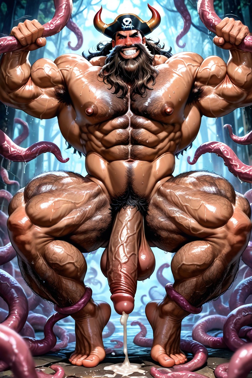 Detailed Image, Handsome Huge Mighty Daddy, Bodybuilder AI Gay Porn