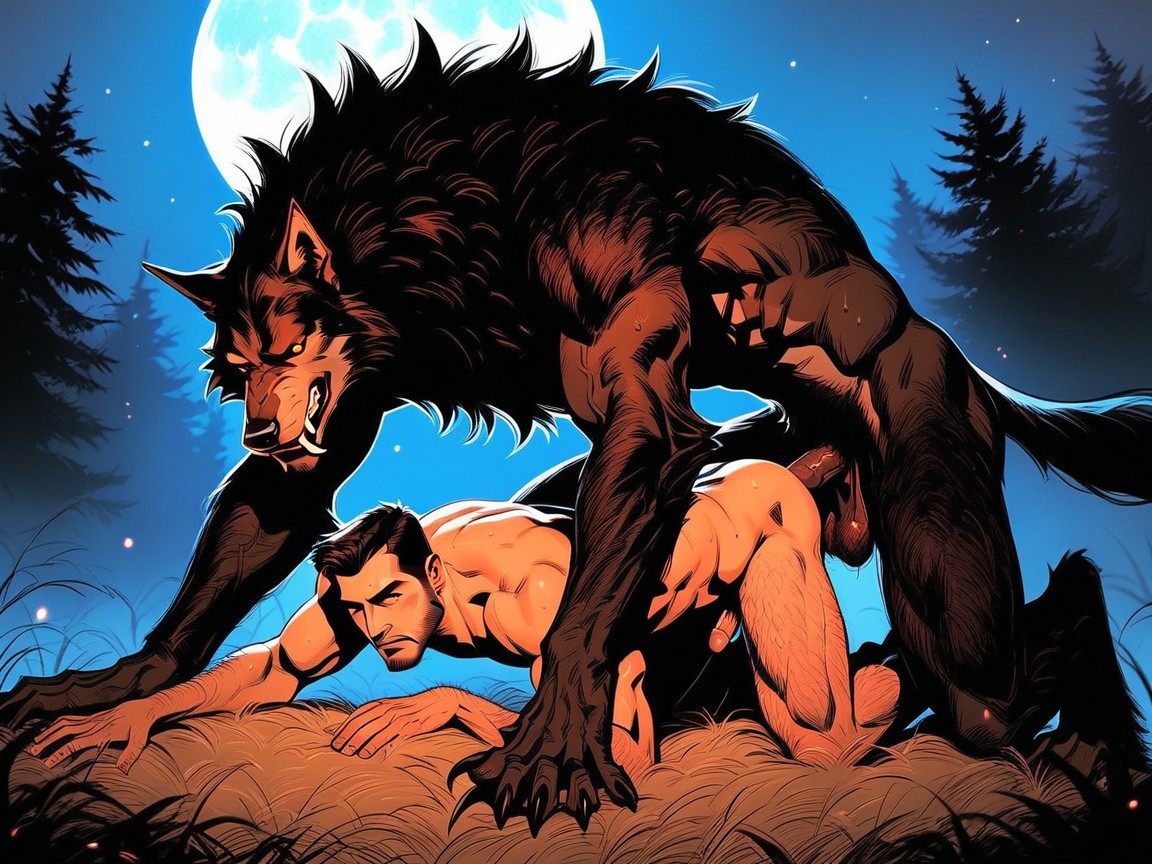 Large Hairy Paws For Feet, They Are Having Sex In The Doggy Style Position, Viewed From Behind AI Gay Porn