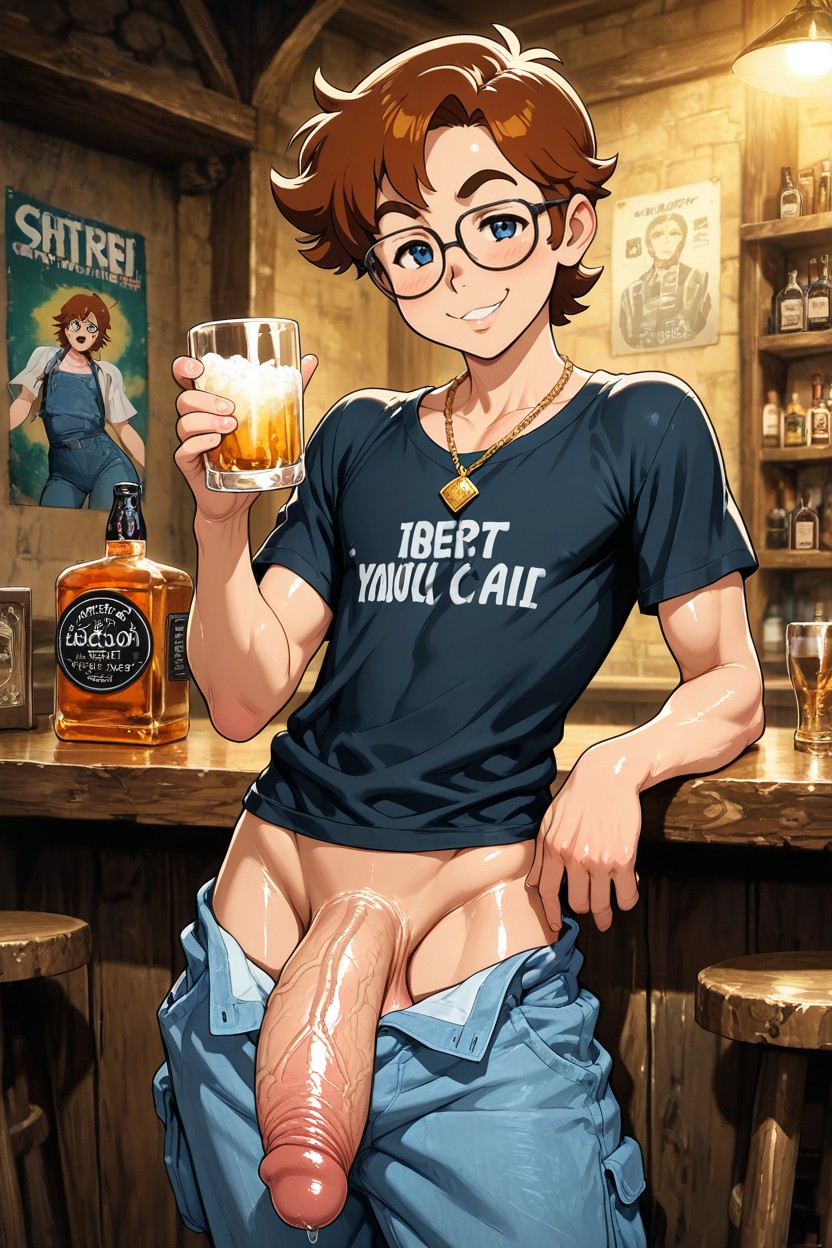 Glasses, Flaccid Pennis, Otoko No Ko Man AI Gay Porn
