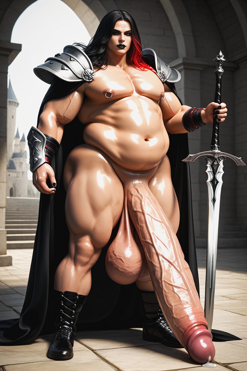 Holding Sword, Glossy Skin, Black Boots AI Gay Porn