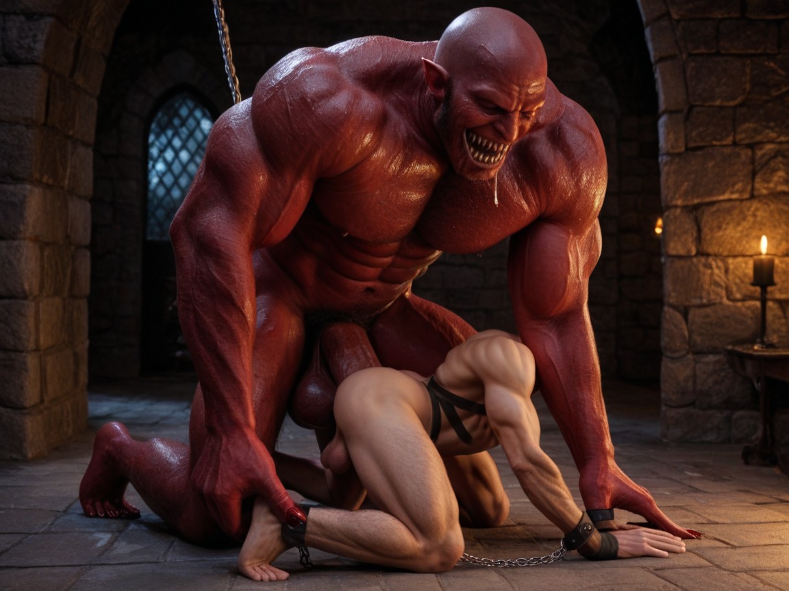 Monster Dominating Man, Anal Punishment, Monster Sex AI Gay Porn