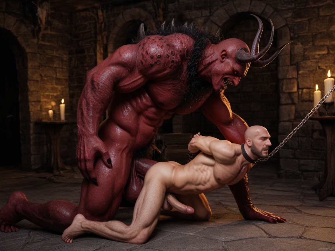 Balls Deep, Night, Massive Monster Cock Fills Man Stomach AI Gay Porn