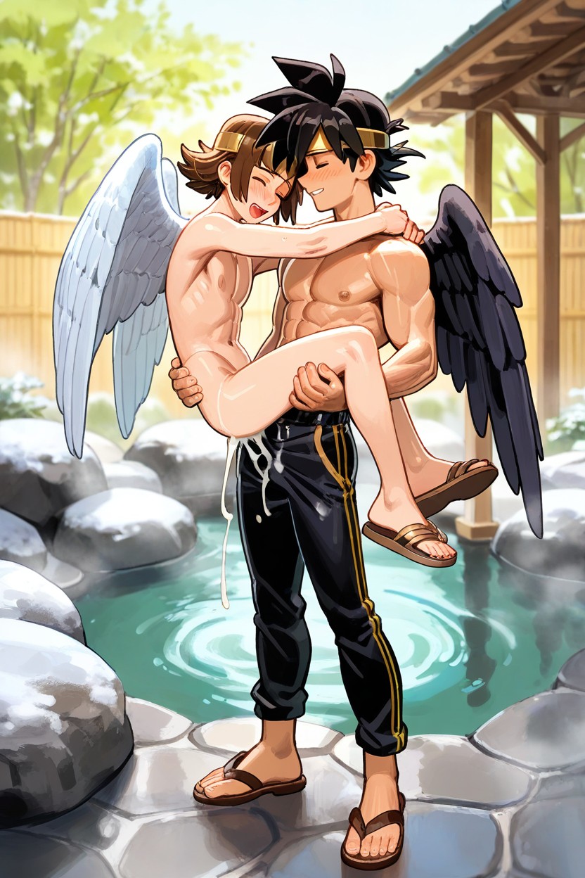 Wamudraws Style Art, Creampie, Messy Hair AI Gay Porn
